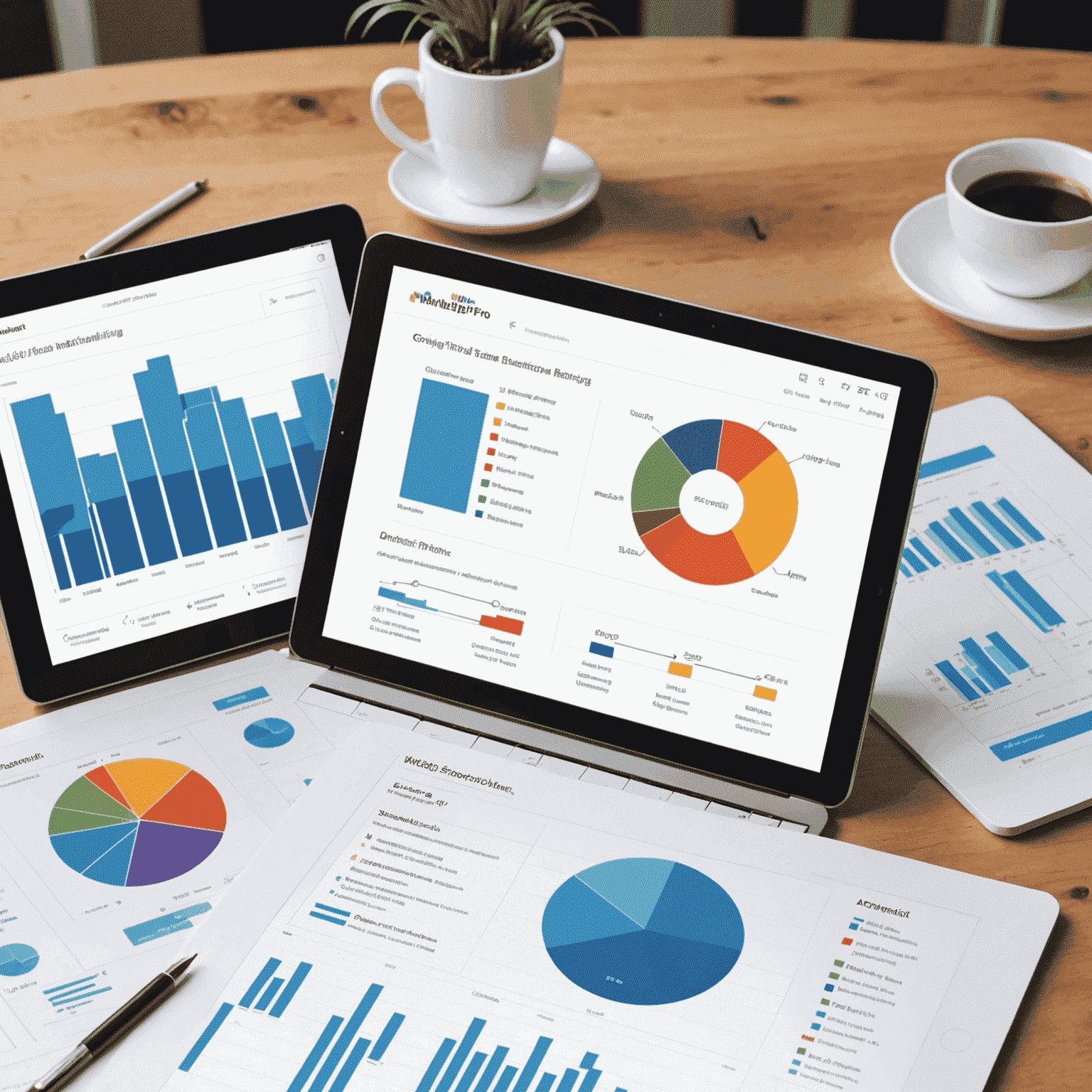 Graphs and charts showing positive trends and successful results achieved by WebPro Digital for their clients' website traffic, search rankings, and conversions