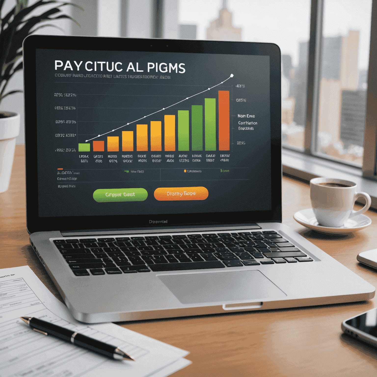 Conceptual image showing pay-per-click ads, conversion rate graphs and targeting options